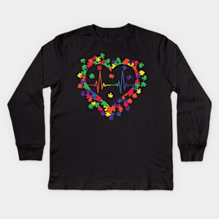 Puzzle  Heart Kids Long Sleeve T-Shirt